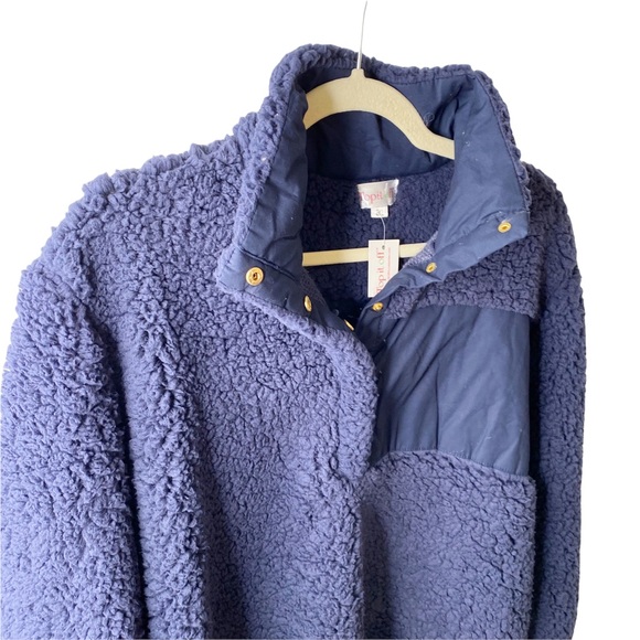 NWT Top it Off Blue Teddy Bear Oversized Cozy Pullover Sweater Faux Fur Blue 2XL - Picture 4 of 10